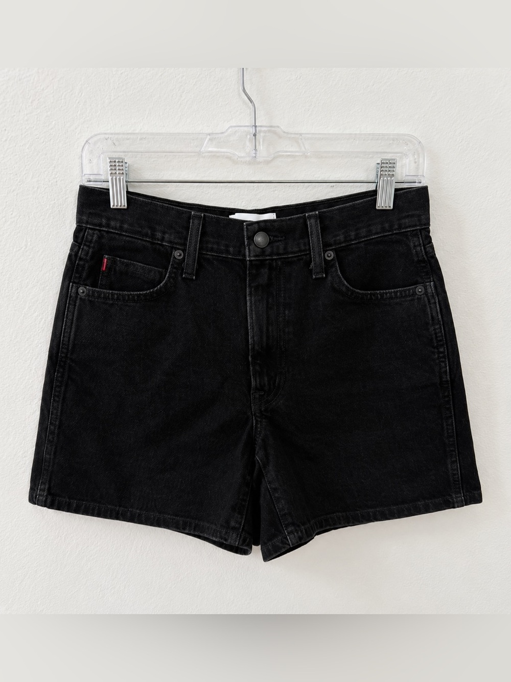 Black Denim High-Waist Jean Shorts